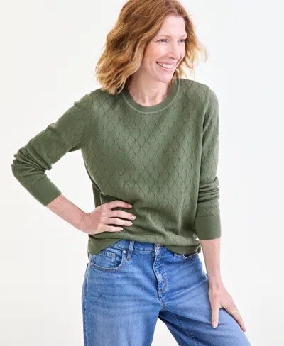 Style & Co Women's Cotton Curved-hem Sweater, Macy's Exclusive In Multi