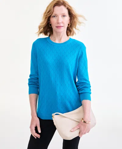 Style & Co Women's Cotton Curved-hem Sweater, Macy's Exclusive In Multi