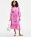 Style & Co Women's Cotton Embroidered Midi Dress, Exclusively At Macy's