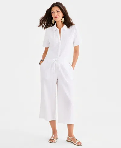 Style & Co Women's Cotton Gauze Pull-on Capri Pants, Macy's Exclusive In Gray