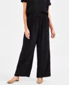 STYLE & CO WOMEN'S COTTON GAUZE WIDE-LEG PANTS, CREATED FOR MACY'S