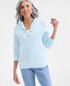 Style & Co Women's Cotton Hoodie Sweater, Macy's Exclusive In Blue