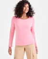 Style & Co Women's Mid Rise Wide-leg Cargo Pants, Macy's Exclusive In Pink