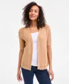 Style & Co Women's Cotton Open-front Elbow-sleeve Cardigan, Exclusively At Macy's