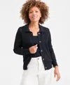 Style & Co Women's Cotton Open-stitch Cardigan Sweater, Macy's Exclusive In Black