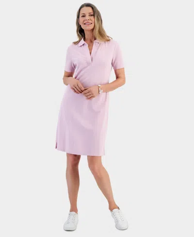Style & Co Women's Cotton Polo Dress, Created For Macy's In Lilac