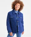 Style & Co Women's Cotton Quilted Shacket, Macy's Exclusive In Blue
