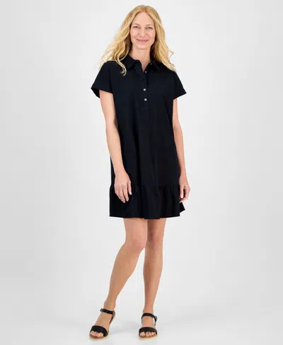 Style & Co Women's Cotton Short-sleeve Shirtdress, Exclusively At Macy's