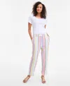 Style & Co Women's Cotton Striped Pull-on Cotton Gauze Pants, Exclusively At Macy's In Multi