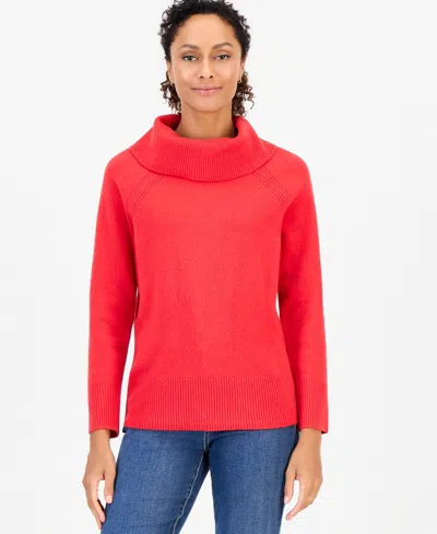 Style & Co Women's Cowl-neck Tunic Sweater, Macy's Exclusive In Red
