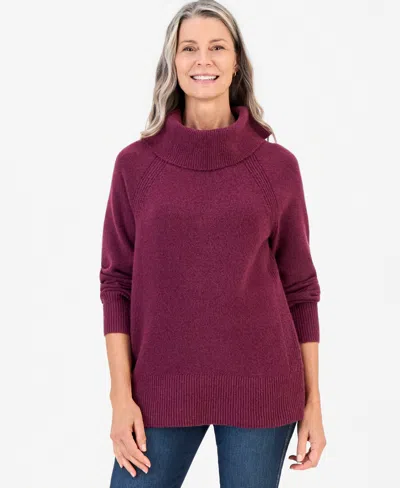 Style & Co Women's Cowl-neck Tunic Sweater, Macy's Exclusive In Brown