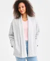 Style & Co Women's Cozy Fleece Cardigan Sweater, Created For Macy's In Gray