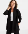 Style & Co Women's Cozy Fleece Cardigan Sweater, Created For Macy's In Black
