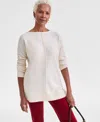 Style & Co Women's Cozy Seam-front Sweater Tunic, Macy's Exclusive In White