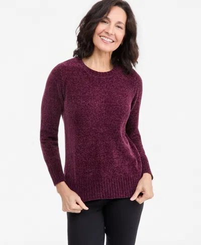 Style & Co Women's Crewneck Chenille Long-sleeve Sweater, Created For Macy's In Yellow
