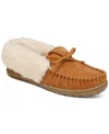 Style & Co Womens Faux Fur Suede Moccasins In Chestnut