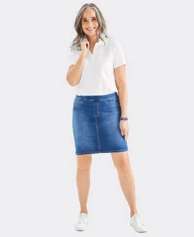Style & Co Women's Denim Stretch Pull-on Skirt, Created For Macy's In Ashby