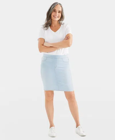 Style & Co Women's Denim Stretch Pull-on Skirt, Created For Macy's In Sedona