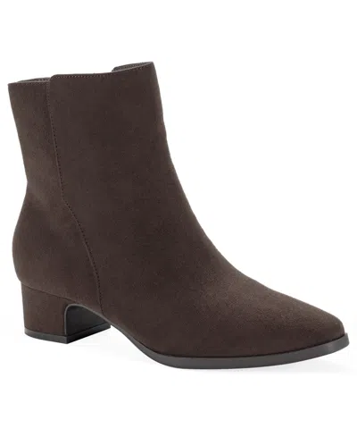 Style & Co Women's Diamond Almond Toe Booties, Macy's Exclusive In Brown