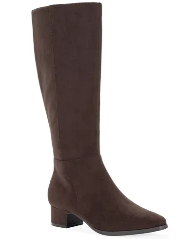 Style & Co Women's Diannaa Almond Toe Tall Boots, Macy's Exclusive In Brown