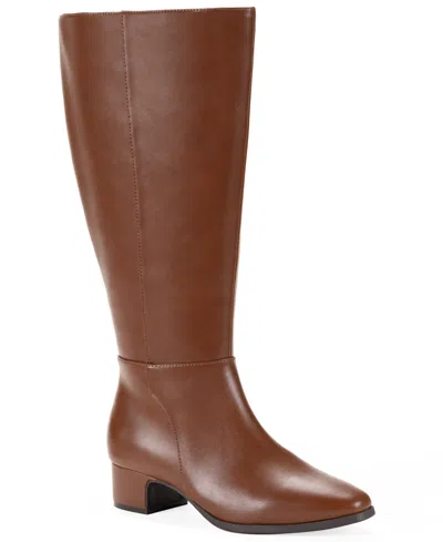 Style & Co Women's Diannaa Tall Wide-calf Boots, Macy's Exclusive In Brown
