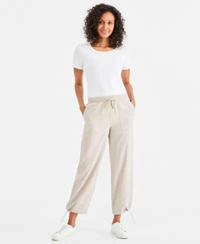 Style & Co Women's Drapey Bungee Wide-leg Pants, Macy's Exclusive In White