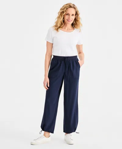 Style & Co Women's Drapey Bungee Wide-leg Pants, Macy's Exclusive In White