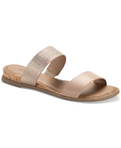 Style & Co Women's Elliee Flat Sandals, Exclusively At Macy's In Rosegld Mt