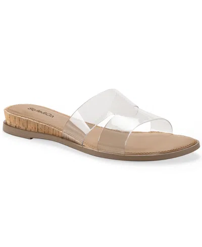 Style & Co Women's Emmaa Vinyl Two Band Flat Sandals, Macy's Exclusive In Gold