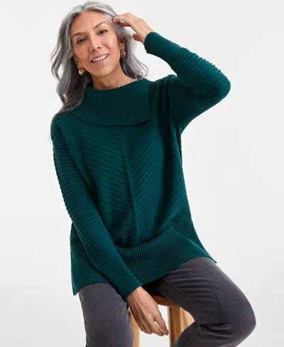 STYLE & CO WOMEN'S ENVELOPE-NECK TUNIC SWEATER, CREATED FOR MACY'S