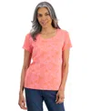 STYLE & CO WOMEN'S FLORAL-PRINT SCOOP-NECK KNIT TOP, CREATED FOR MACY'S