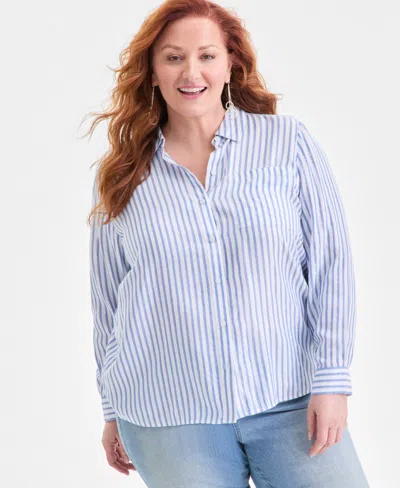 STYLE & CO WOMEN'S STRIPE SHIRT, MACY'S EXCLUSIVE