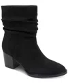 Style & Co Women's Genoviaa Scrunch Booties, Created For Macy's In Black Microsuede