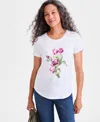 Style & Co Women's Graphic Crewneck Short-sleeve T-shirt, Macy's Exclusive In White