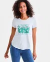 Style & Co Women's Graphic Crewneck Short-sleeve T-shirt, Macy's Exclusive In White
