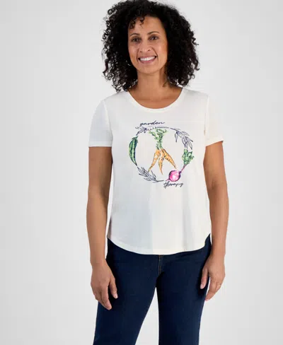 Style & Co Women's Graphic Crewneck T-shirt, Created For Macy's