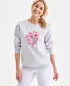 Style & Co Women's Graphic Fleece Sweatshirt, Macy's Exclusive In Gray