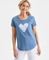 Style & Co Plus Size Perfect Graphic T-shirt, Macy's Exclusive In Blue