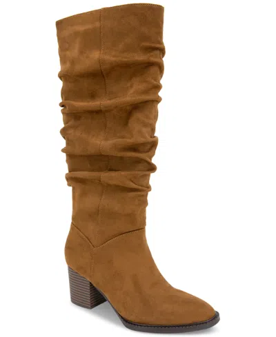 Style & Co Women's Greerr Slouch Tall Boots, Created For Macy's In Chestnt Mc