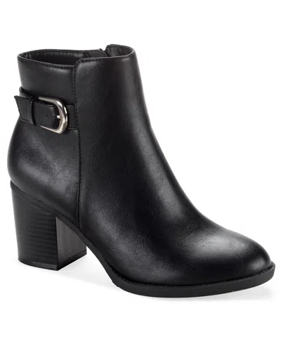 Style & Co Women's Harlemm Buckle Booties, Created For Macy's In Black