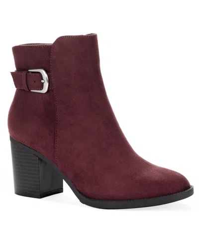 Style & Co Women's Harlemm Buckle Booties, Created For Macy's In Burgundy