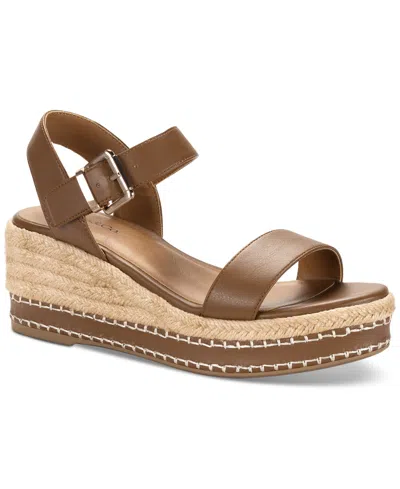 Style & Co Women's Hawkinns Wedge Sandals, Exclusively At Macy's In Bison
