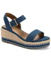 Style & Co Women's Hawkinns Wedge Sandals, Exclusively At Macy's In Lps Denim