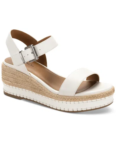 Style & Co Women's Hawkinns Wedge Sandals, Exclusively At Macy's In Wht Linen
