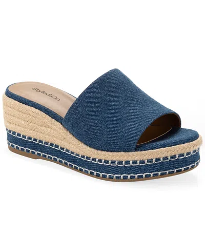 Style & Co Women's Hayess Wedge Sandals, Exclusively At Macy's In Blue