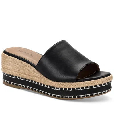 Style & Co Women's Hayess Wedge Sandals, Exclusively At Macy's In Blk Beauty