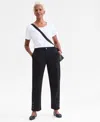 Style & Co Women's High-rise Button-hem Straight-leg Pants, Macy's Exclusive In Black