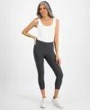 Style & Co Women's High Rise Cropped Pull-on Leggings, Created For Macy's In Charcoal Hthr