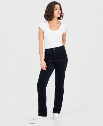 Style & Co Women's High-rise Straight Corduroy Jeans, Macy's Exclusive In Black
