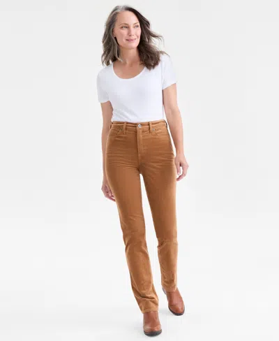 Style & Co Women's High-rise Straight-leg Corduroy Pants, Created For Macy's